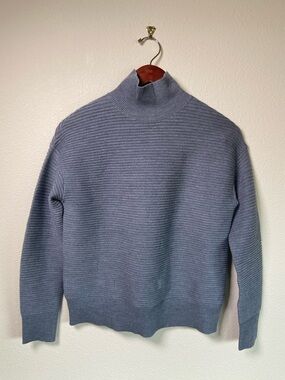 Theory Wool Ribbed Mock Neck Cropped Wool‎ Sweater